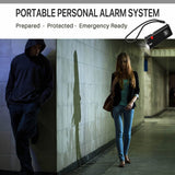 Knight Light alarm and flashlight shown as a compact personal protection device designed for women’s safety.