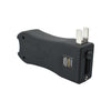 Black Life Guard stun gun shown with its built‑in charge prongs extended for direct wall charging.