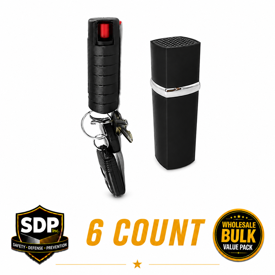 Lipstick Alarm & Keychain Pepper Spray Bundle - 6 Count
