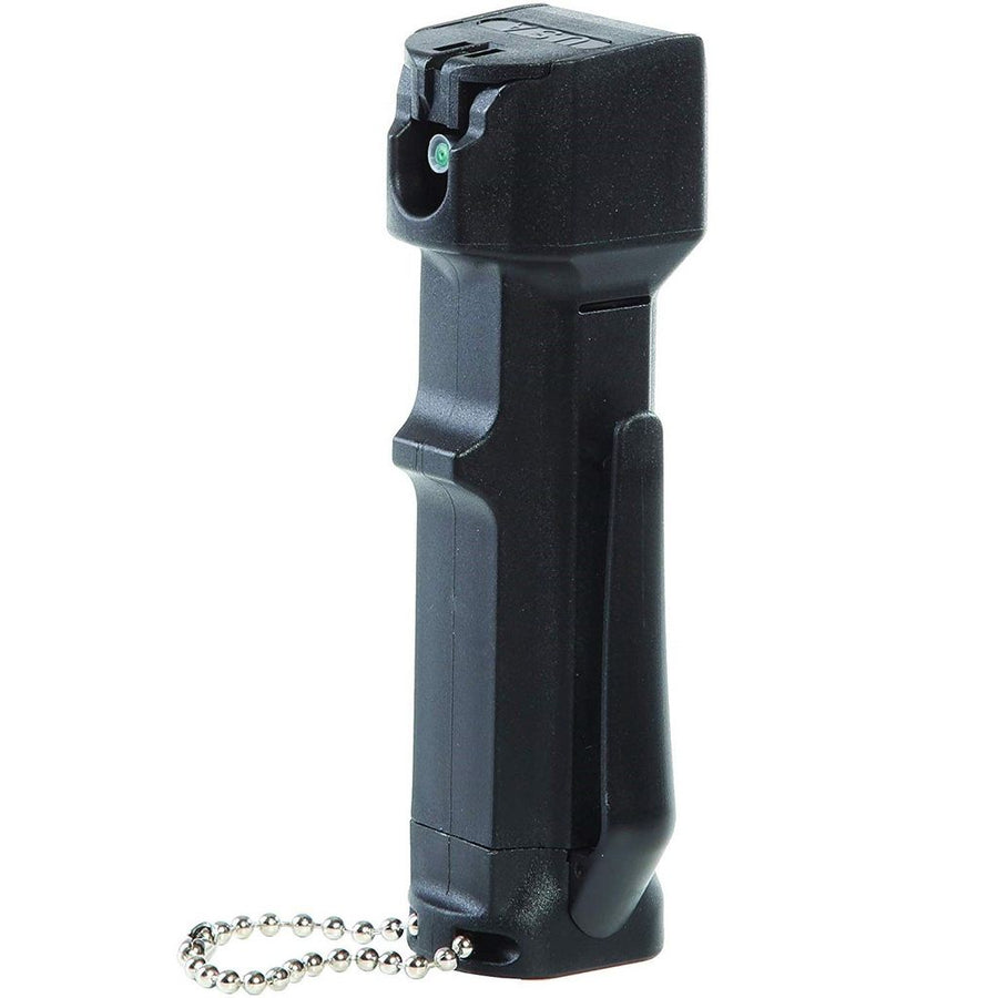 Mace 3-in-1 Flip Top Police Stream Pepper Spray 18g with pocket clip for personal self-defense.
