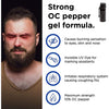 Feature graphic listing spray range and gel‑stream output next to the Mace Magnum 3 canister.
