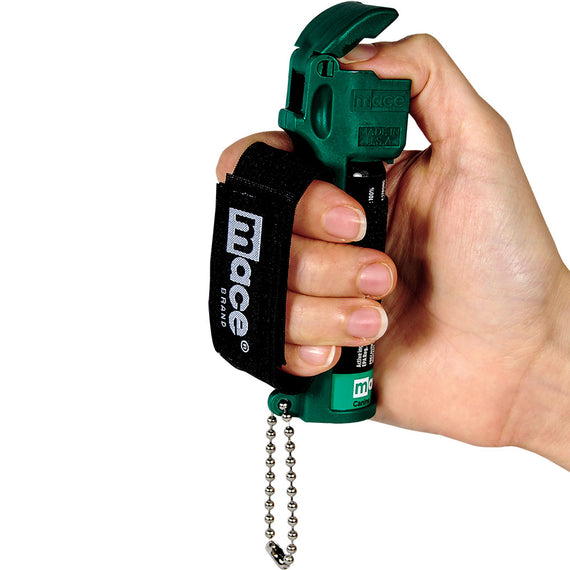Mace Muzzle Dog Repellent pepper spray with wrist strap and keychain for protection against aggressive dogs while walking, hiking and jogging.
