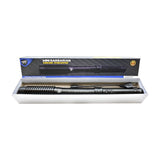Mini Barbarian stun gun baton shown in retail packaging with clear blister front and printed product features.