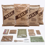 U.S. Military mre meals ready-to-eat with flameless heater for emergency food storage, camping, hunting, hiking, and survival preparedness
