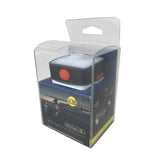 Retail packaging for the multifunctional rechargeable USB headlamp showing the product image, branding, and listed lighting features on the front of the box.