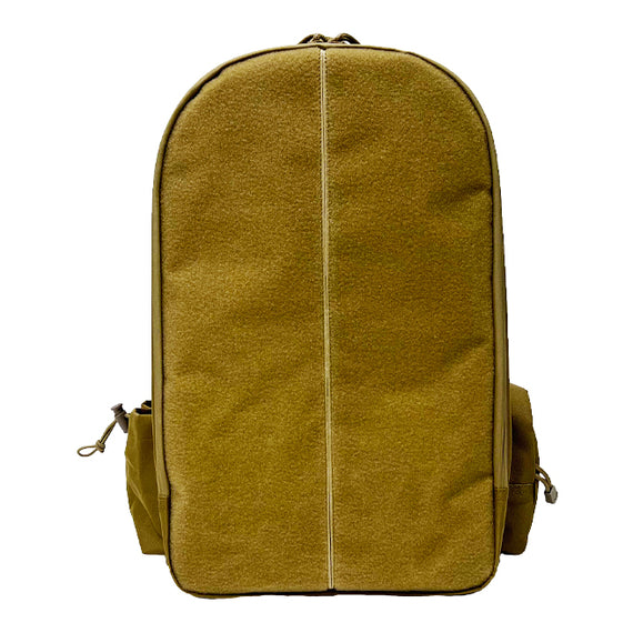 Patch backpack with large hook and loop panel for compatible patches.