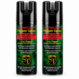 Two Pepper Shot 1.2% MC 2 oz pepper spray fogger canisters.