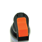 Police Force 23 fogger pepper spray (9‑oz) shown with Fire‑Master nozzle and safety tab visible on the actuator.