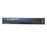 Police Force 31‑inch expandable steel baton with rubberized handle and heavy‑duty nylon holster shown packed inside manufacturer packaging