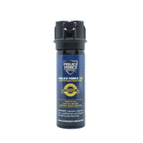 Police Force 23 Pepper Foam 3 ounce with flip-top safety lock, police-strength OC foam, UV marking dye, and reduced blowback for personal protection.