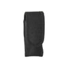 black nylon holster shown upright with flap closed 