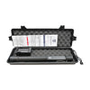 close‑up of the Police Force stun baton flashlight carry case showing reinforced stitching and secure fastening flap