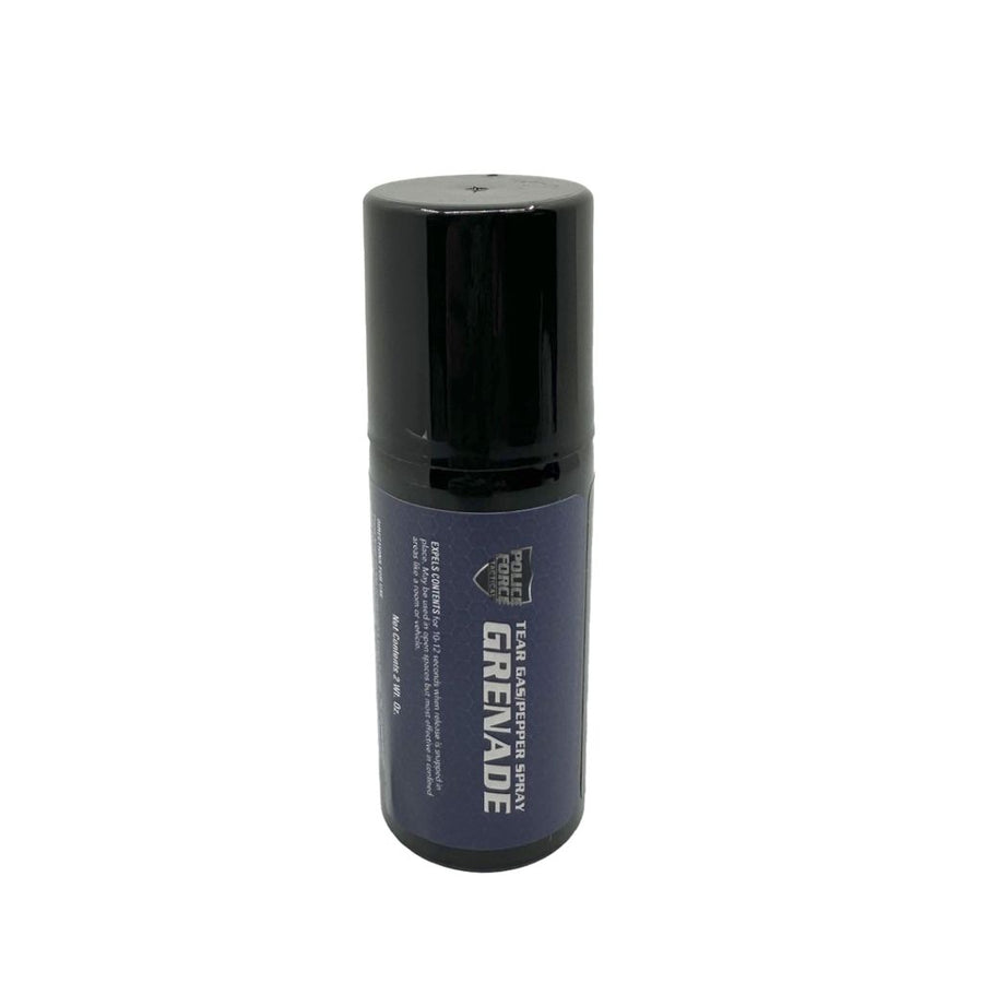 Police Force Tear Gas Pepper Spray Grenade 2 ounce with CS tear gas and OC pepper spray for wide-area personal protection and home defense.