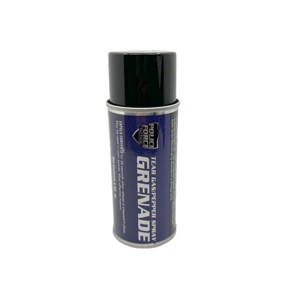 Police Force Tear Gas Pepper Spray Grenade 6 ounce with CS tear gas and OC pepper spray for wide-area home defense and emergency preparedness.