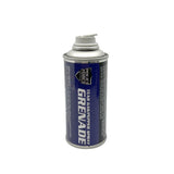 Close‑up of the nozzle on the Police Force 6‑ounce tear gas and pepper spray grenade showing the spray port and top assembly.