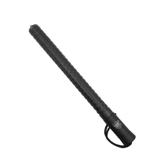 Push Button Auto Expandable Baton and Streetwise Sticky Gel Pepper Spray self-defense bundle on a white background.