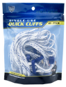 retail package showing ten white disposable restraint cuffs