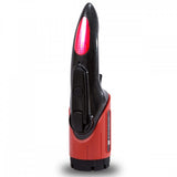 emergency light modes panel showing buttons and indicators and flasher built in the handle
