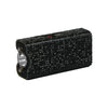 rechargeable keychain stun gun with short cylindrical body and rhinestone‑accented grip color black