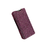 rechargeable keychain stun gun with short cylindrical body and rhinestone‑accented grip color pink