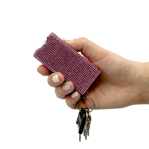 streetwise RhineStun stun gun with keyring attachment, LED flashlight, and textured rhinestone grip