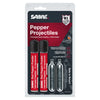 Manufacturer packaging displaying Sabre Live 0.68‑caliber projectiles and CO2 cartridges arranged inside the retail blister pack.