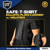 Streetwise Safe-T-Shirt ballistic plate carrier compression shirt featuring integrated concealed carry holsters, magazine pockets, and front and rear armor panel compartments