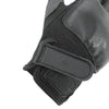 Close‑up of SAP glove velcro strap displaying the hook‑and‑loop fastening and sturdy stitched attachment.
