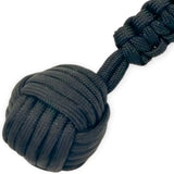 SAP monkey‑fist keychain tool showing the knotted heads and durable key‑ring connectors