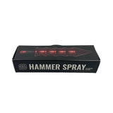 Front‑facing view of manufacturer packaging for the self‑defense hammer spray highlighting the pepper spray canister and DNA‑recovery point inside the sealed pack.