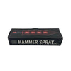 Front‑facing view of manufacturer packaging for the self‑defense hammer spray highlighting the pepper spray canister and DNA‑recovery point inside the sealed pack.