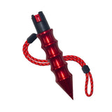 Self-Defense Hammer Spray with refillable 0.5 oz pepper spray, striking point and wrist cord.