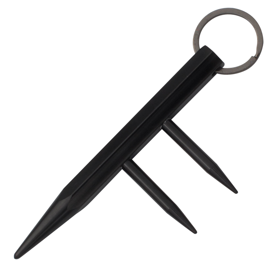 self defense key chain two prong kubotan color black