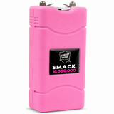 Pink Smack stun gun shown with its slim, compact body and textured grip.