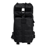 Small black color tactical backpack with multiple zippered compartments form NcStar.
