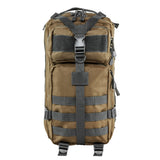 Small tactical backpack in tan with urban gray.