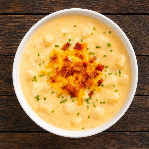 ReadyWise cheddar potato soup Mmx 6 count case featuring shelf-stable soup pouches for emergency preparedness, food storage, and family meals