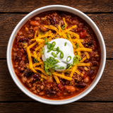 ReadyWise hearty chili soup mix shown served inside a bowl and ready‑to‑eat 