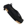 closed folding knife with anodized aluminum handle and emblem design