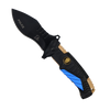 side profile of the folding knife showing textured aluminum handle police version