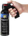 Streetwise 18 fogger pepper spray (16‑oz) with pistol‑grip handle shown in hand to display size, grip, and control.