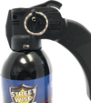 Streetwise 18 fogger pepper spray (16‑oz) shown with pistol‑grip handle and safety pin visible near the trigger assembly.