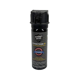 Streetwise 18 Stream Pepper Spray Flip Top 3 oz with secure flip-top safety mechanism for personal protection.
