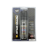 Streetwise 18 stream pepper spray (3‑oz) shown in manufacturer packaging with the flip‑top safety cap visible through the blister pack.