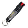 Streetwise 18 stream pepper spray in 0.75‑oz size shown with key ring and belt clip attached to the canister.