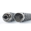 baton expansion mechanism detail on 21‑inch steel baton tip and the botton cap