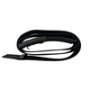 Streetwise black belt self‑defense knife shown fully unwrapped, revealing the hidden blade and integrated buckle sheath.