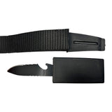 Streetwise Black Belt concealed self-defense knife with hidden 3.5-inch stainless steel blade and adjustable black nylon belt for everyday carry.