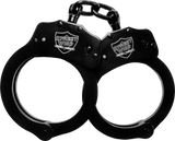 Streetwise black solid steel handcuffs with double-lock mechanism, two keys, and corrosion-resistant finish.