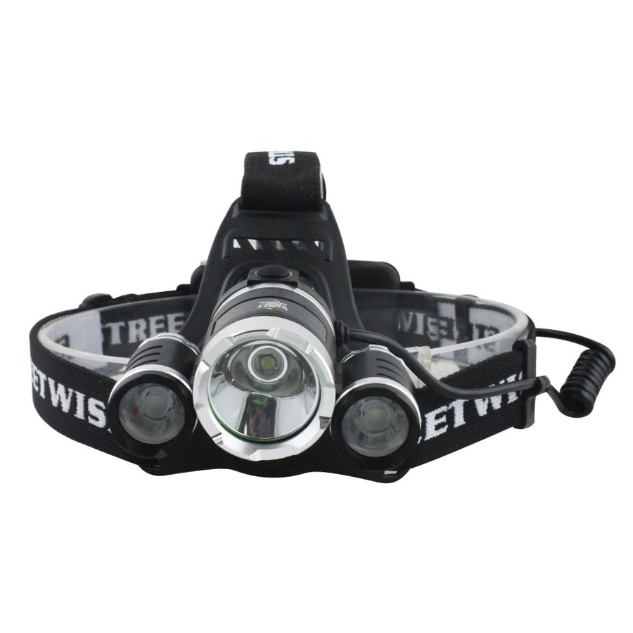 Streetwise Extreme T6 rechargeable 800-lumen LED headlight with adjustable beam and rechargeable batteries.